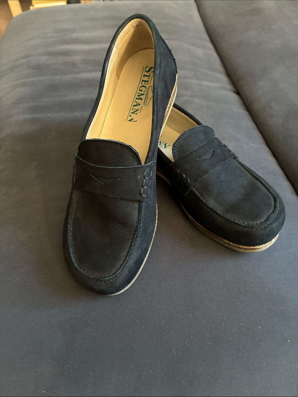 Black Suede Women's Penny Loafers Stegmann
